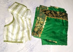 Green Saree with Blouse