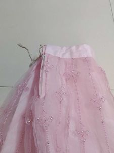 Embroidered Pink kids lehenga set
