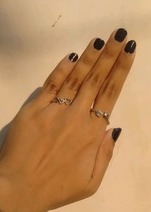 Combo of 2 aesthetic silver plated rings!💍✨
