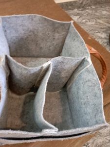 Felt Tote Bag with Leather Handles