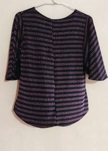 Striped Velvet-Feel Blouse