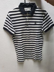 Zara Essentials White And Black Stripe Tshirt(men)