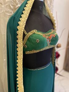 Elegant green fishcut  Lehenga Choli Set