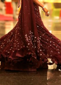 Elegant wine bridal gown