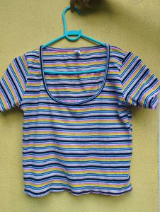 Striped Scoop Neck Top