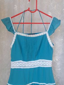 Pastel Dress With Lace Detailing