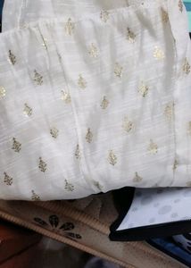 White & Gold Print  Skirt