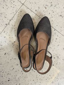 Sparkly Block Heel Ankle Strap Shoes