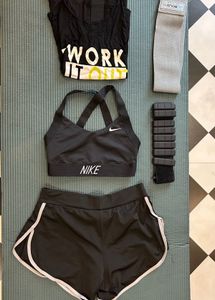 Active Wear Set: Sports bra, Tank Top, Shorts