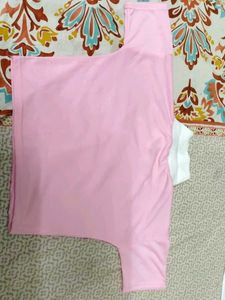 Cute Panda White Collared Pink Top