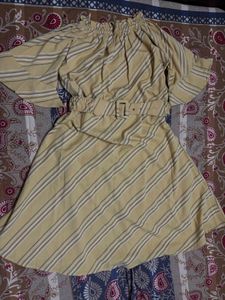 Striped Off-Shoulder Dress