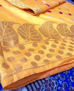 Yellow Polka Dot Saree