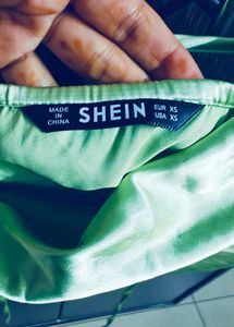 Shein Cowl Neck Satin Top