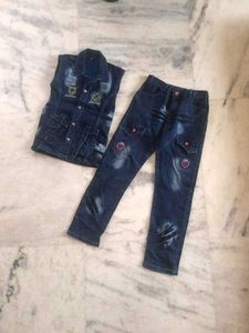 Denim Vest & Jeans Set
