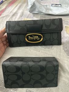 Elegant Combo- Black Coach Wallet- 2 Wallets