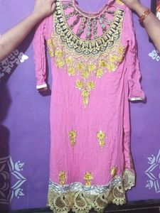 Pink Embroidered Kurti