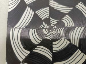 Abstract Black &amp; White Spiral Art