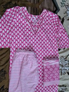 Pure 3 Pcs Cotton Kurta Set