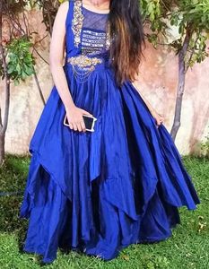 PARTY WEAR NEAVY BLUE LONG GOWN