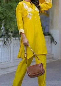 Yellow Embroidered Kurta Set