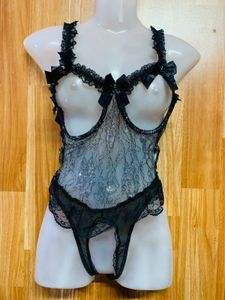 Black Lace Lingerie Bodysuit