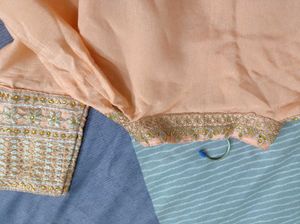 Peach Embroidered Anarkali Frock Suit