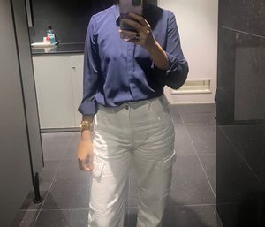 Wills Navy Blur Classic Shirt With Embroidery