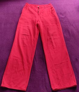 Red Wide Leg Trousers