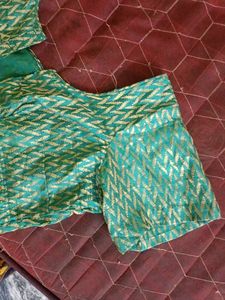 Sea Green With Golden Zari Work Blouse