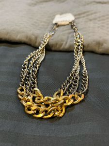 Tri Colour Metal Necklace