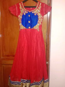 Red Anarkali Dress(Only Top)