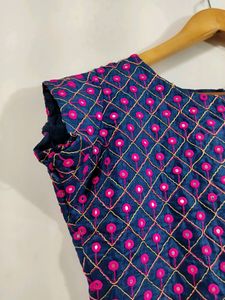 Blue And Pink Mirror Blouse ( Women)