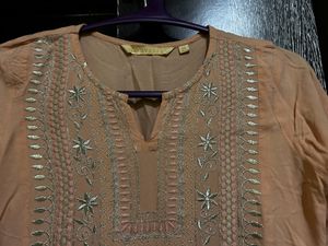 Avaasa Peach Colour Anarkali Kurta Size XS