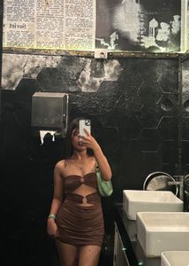 Brown Cutout Mini Dress