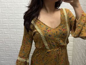 Boho Floral Mustard Dress