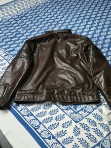 Brown Faux Leather Biker Jacket