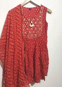 Red Sharara Suit With Dupatta For Girl 8-10 Year