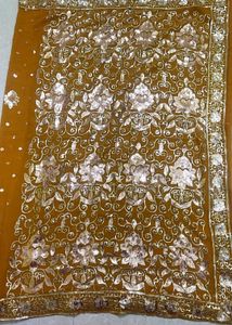 Gold Embellished Saree &amp; Blouse
