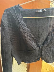 Shein Black Knit Cardigan