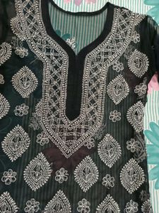 Chickenkari Black Kurta