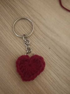 Crochet Heart Keychain