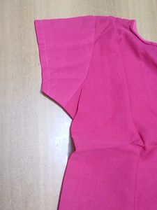 Pink And White Colour Printed Kurti