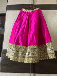 Lightweight Pink Cotton Silk Lehenga with Mirror &amp;