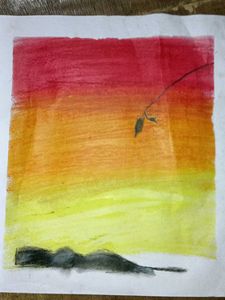 Sunset Watercolor Painting