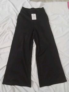 Black Scuba Wide Leg Pants