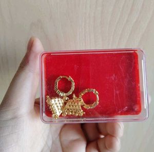 Gold Jhumka Earrings