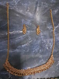 Gold Necklace & Earring Set