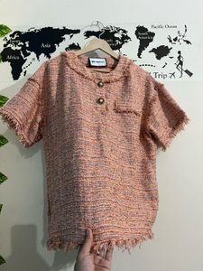 Frayed Tweed Top