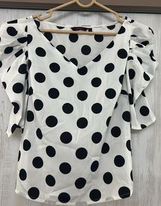 Polka Dot Black N White Top