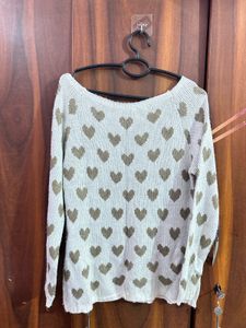 Heart Pattern Knit Sweater